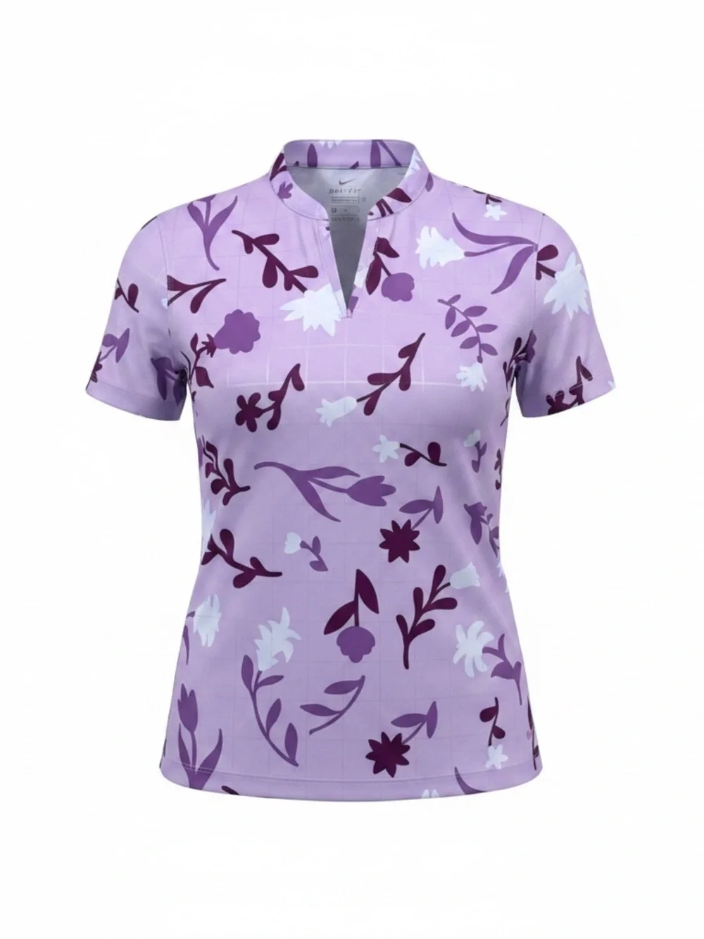 Nike Lavender and Dark Purple Floral Dri-FIT Tennis Top
